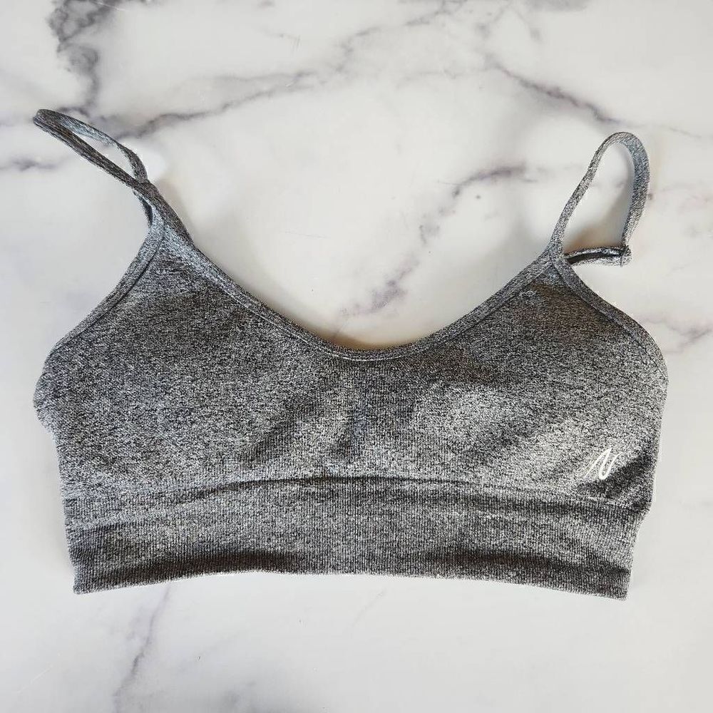 Nobad addiction grey black pepper padded sports bra gym wear